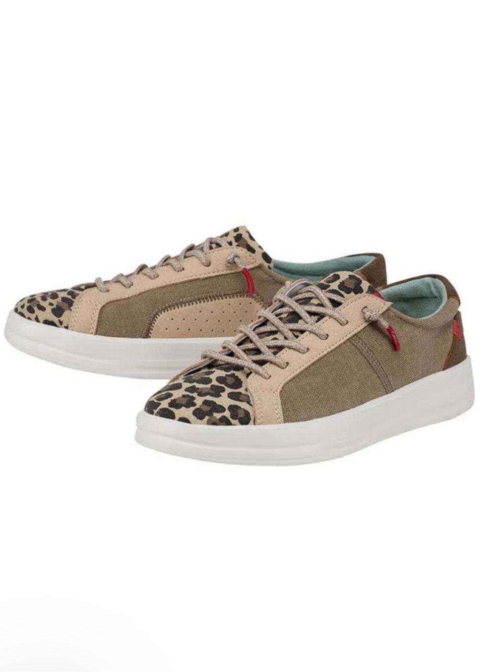 Hey Dude Karina Beige Leopard Size 8